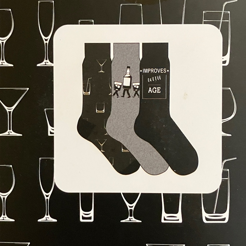 Whiskey Novelty Mens Crew Socks 3 Pack NEW Dad Gift